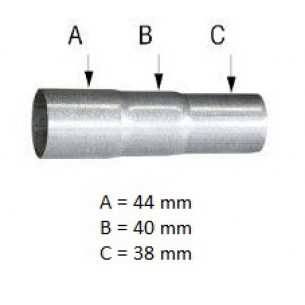 Uitlaat verloopstuk Ø 38 - 40 - 44 mm