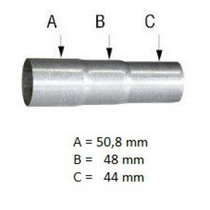 Uitlaat verloopstuk Ø 44 - 48 - 50,8 mm