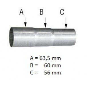 Uitlaat verloopstuk Ø 56 - 60 - 63,5 mm