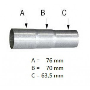 Uitlaat verloopstuk Ø 63,5 - 70 - 76 mm