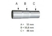 Uitlaat verloopstuk Ø 48 - 50,8 - 55 mm