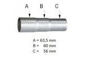 Uitlaat verloopstuk Ø 56 - 60 - 63,5 mm