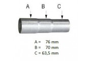 Uitlaat verloopstuk Ø 63,5 - 70 - 76 mm