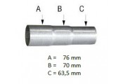 Uitlaat verloopstuk Ø 63,5 - 70 - 76 mm